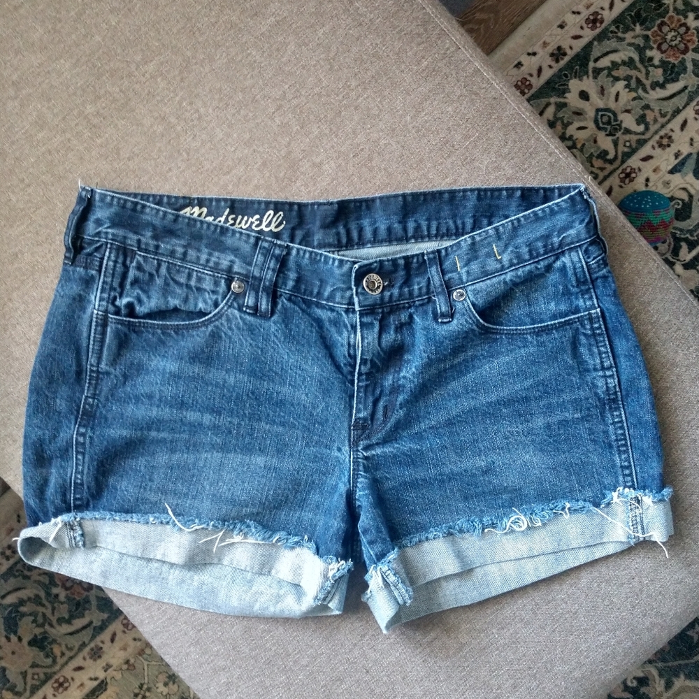 Madewell Cuffed Raw Hem Denim Jean Shorts